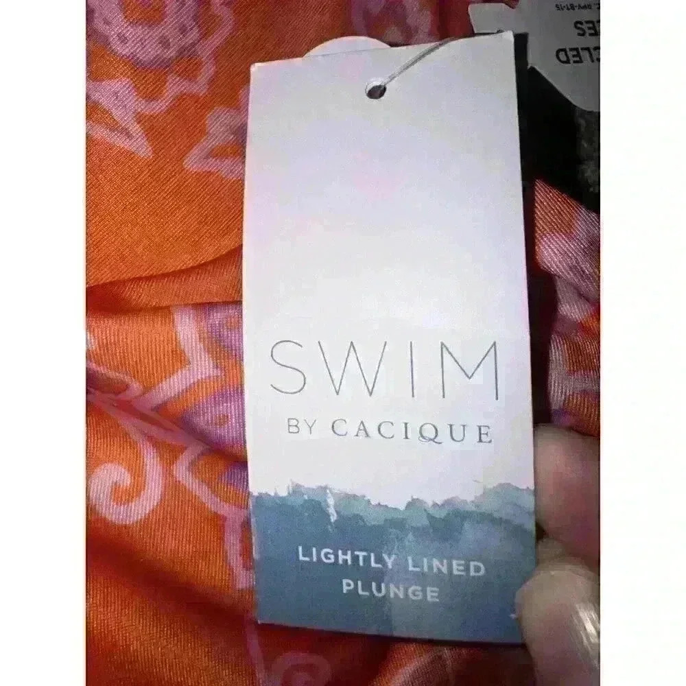 Swim‎ By Cacique Lane Bryant Lightly Lined Plunge Tankini Size 38C NWT - Picture 6 of 6